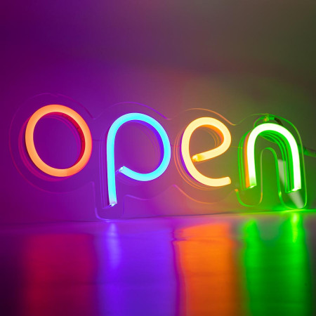 Неоновая вывеска "OPEN" RGB каждая буква (с контроллером)