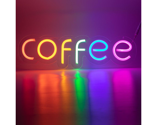 Неоновая вывеска "COFFEE" MONO (с контроллером)
