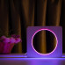 Світильник нічник ArtEco Light з дерева LED "коло" з пультом і регулюванням кольору, подвійний RGB