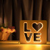 Светильник ночник ArtEco Light из дерева LED "LOVE" с пультом и регулировкой света, цвет теплый белый