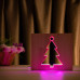 Светильник ночник ArtEco Light из дерева LED "Ёлочка" с пультом и регулировкой цвета, RGB