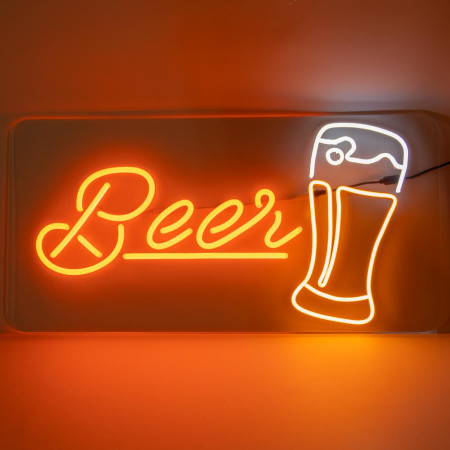Неонова вивіска Beer Келих пива (1000х500)