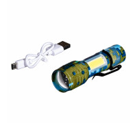 Фонарик тактический с USB зарядкой, в боксе (хаки)