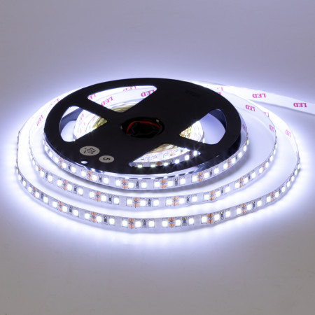 Led лента 12В холодная белая AVT smd2835 120LED/m IP20, 1м