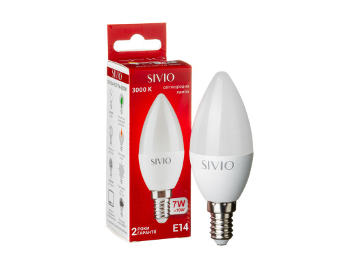 Led лампа Sivio 7Вт C37 теплая белая E14 3000K