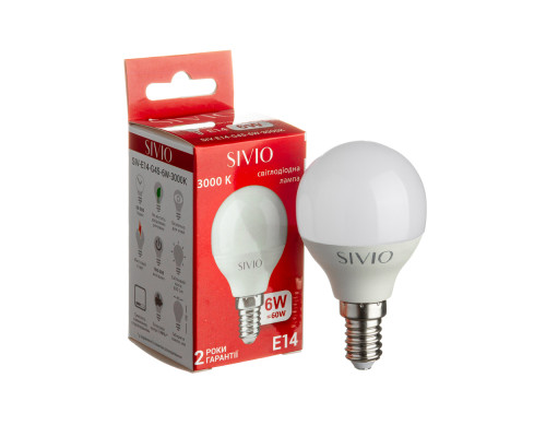 Led лампа Sivio 6Вт G45 теплая белая E14 3000K