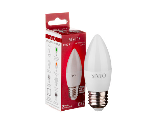 Led лампа Sivio 7Вт C37 нейтральная белая E27 4100K