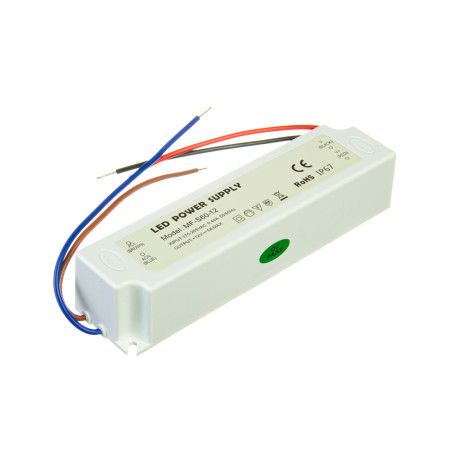 Led блок 12В SLIM PLASTIC/5A 60Bт IP65