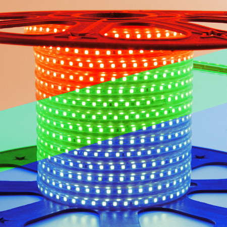 Led лента 220В rgb smd5050 10W/m 60LED/m IP65, 1м