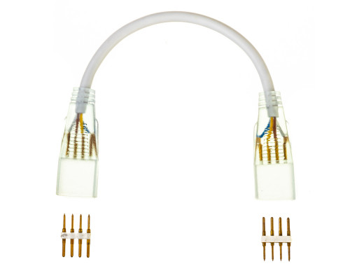 Соединитель для Led неона 220В AVT smd5050 (2 разъема+2 шт. 4pin) с проводом