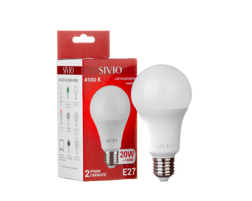 Led лампа Sivio 20Вт A70 нейтральная белая E27 4100K
