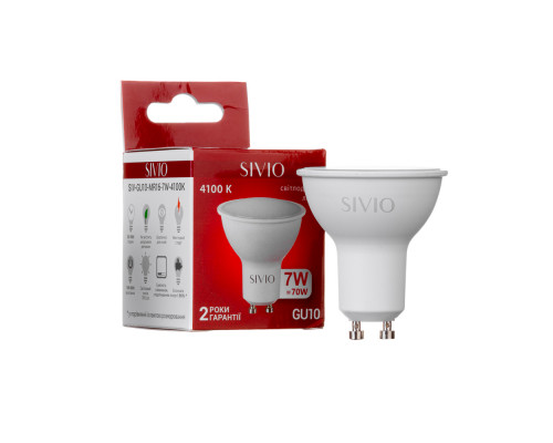 Светодиодная лампа 7вт sivio нейтральная белая GU10 4100K MR16