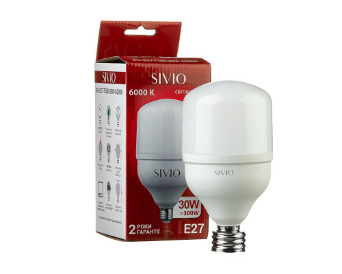Светодиодная лампа SIVIO Е27 Т100 30W 6000K 