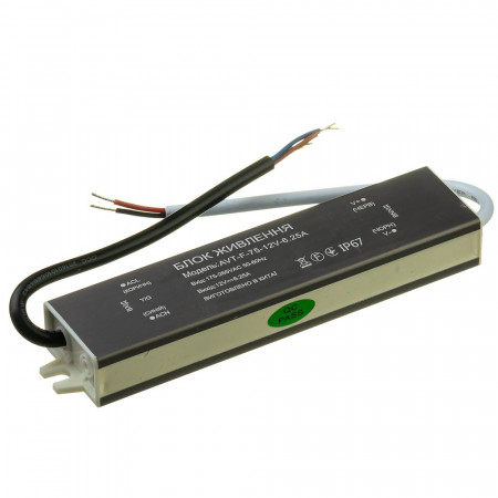 Led блок питания NEW AVT-12V влагозащита IP65 6,25А - 75W