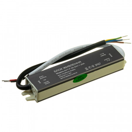 Led блок питания NEW AVT-24V влагозащита IP65 1.25А - 30W